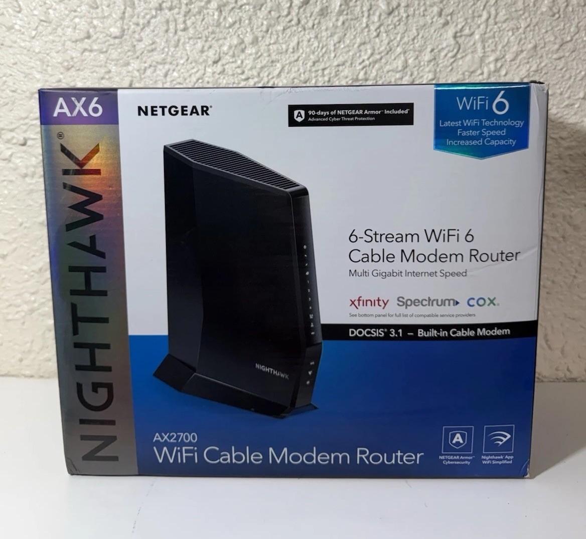NETGEAR Nighthawk AX2700 Router & Modem Combo - Black Tested Working Condition