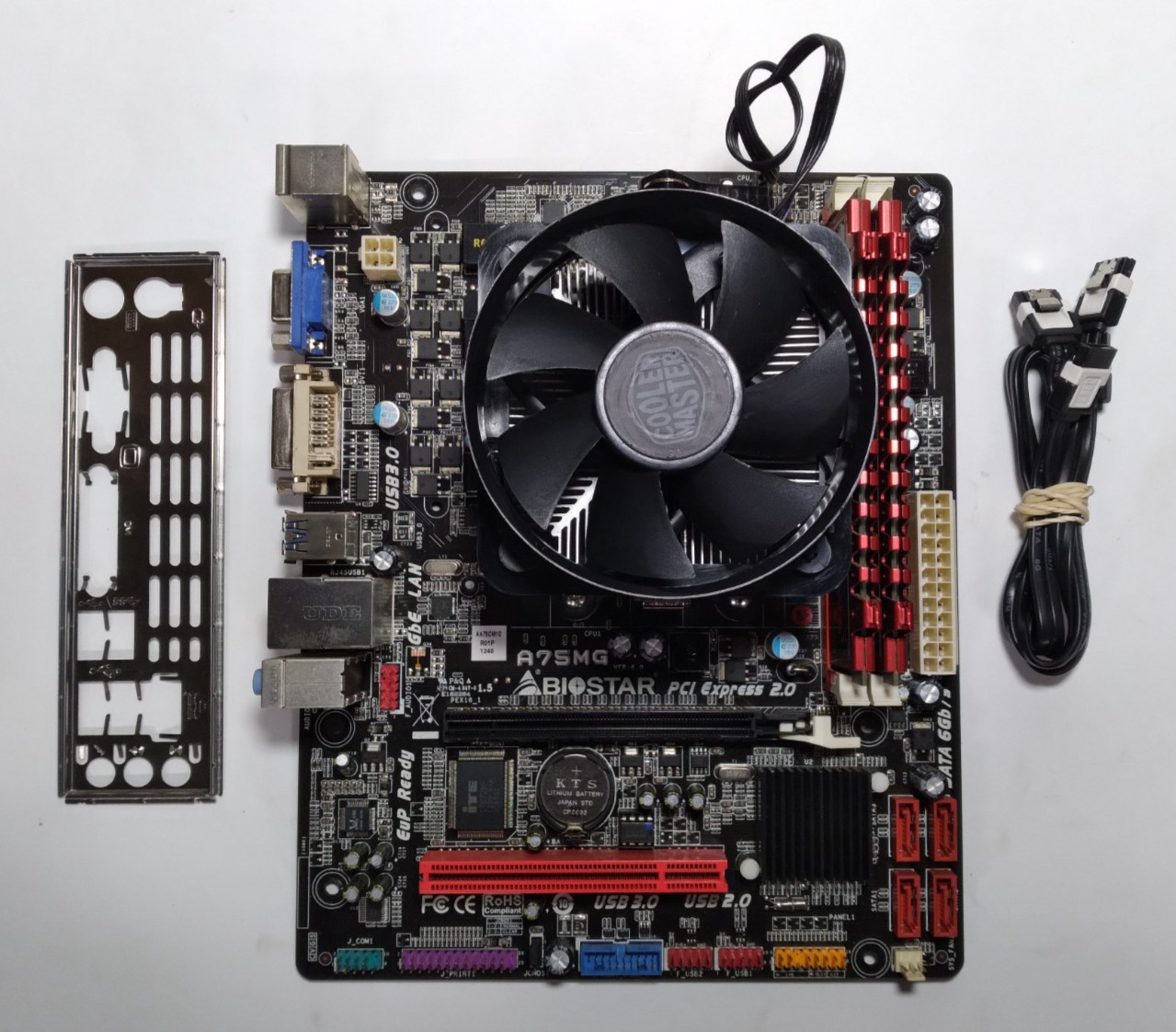 BIOSTAR A75MG Motherboard 8GB RAM, IO Shield *READ #2344