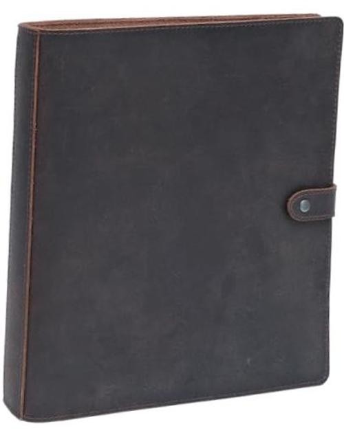 Leather 3 Ring Binder, 1" Round Rings for 8.5"x11" Paper and Sheet