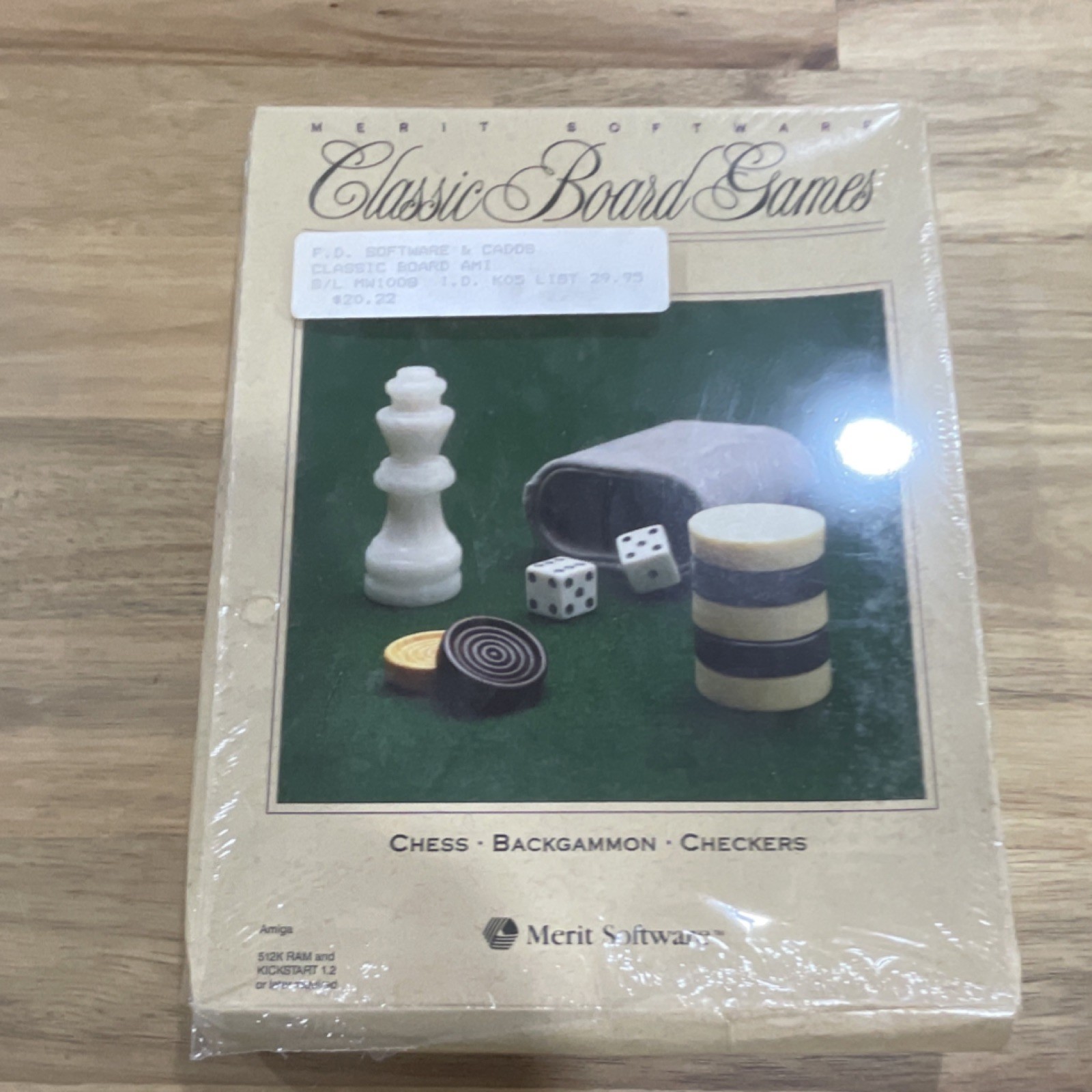 Merit Software Classic Board Games Amiga 3.5" Floppy Disc Chess Backgammon Chec…