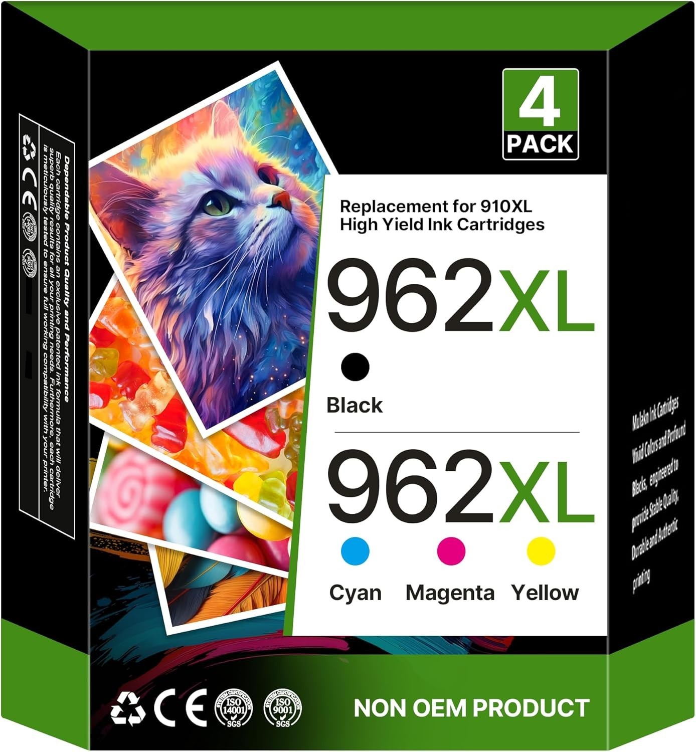 4PK 962XL Ink Cartridges for HP Officejet Pro 9010 9015 9018 9020 9025 Printers
