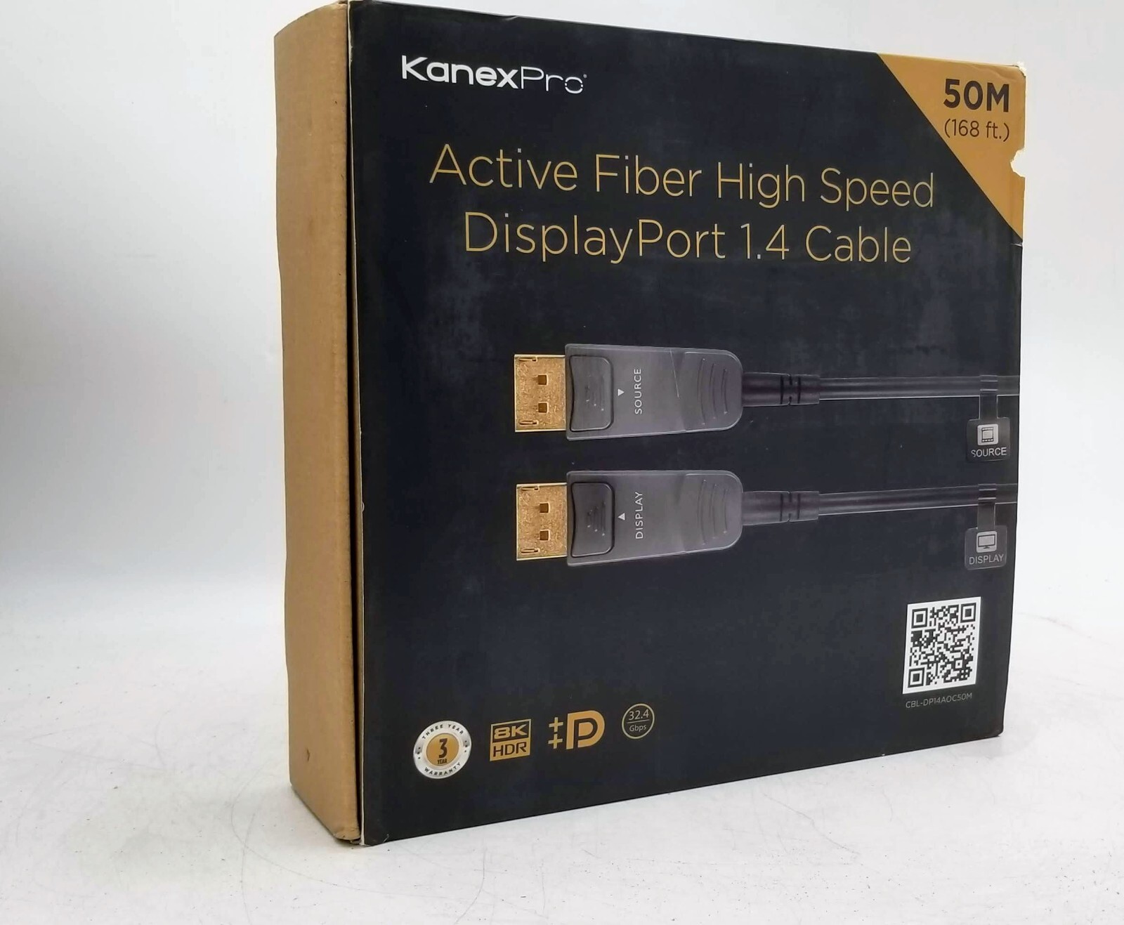 Kanex Pro Active Fiber DisplayPort 1.4 Cable 50 meters Cable