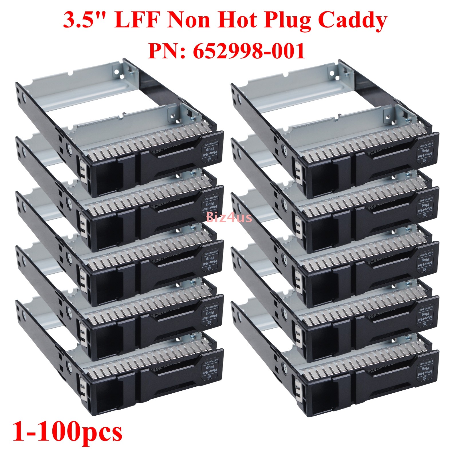 Lot 3.5" LFF HDD Drive Tray Caddy 652998-001(Non Hot Plug) for HP Proliant Gen 8