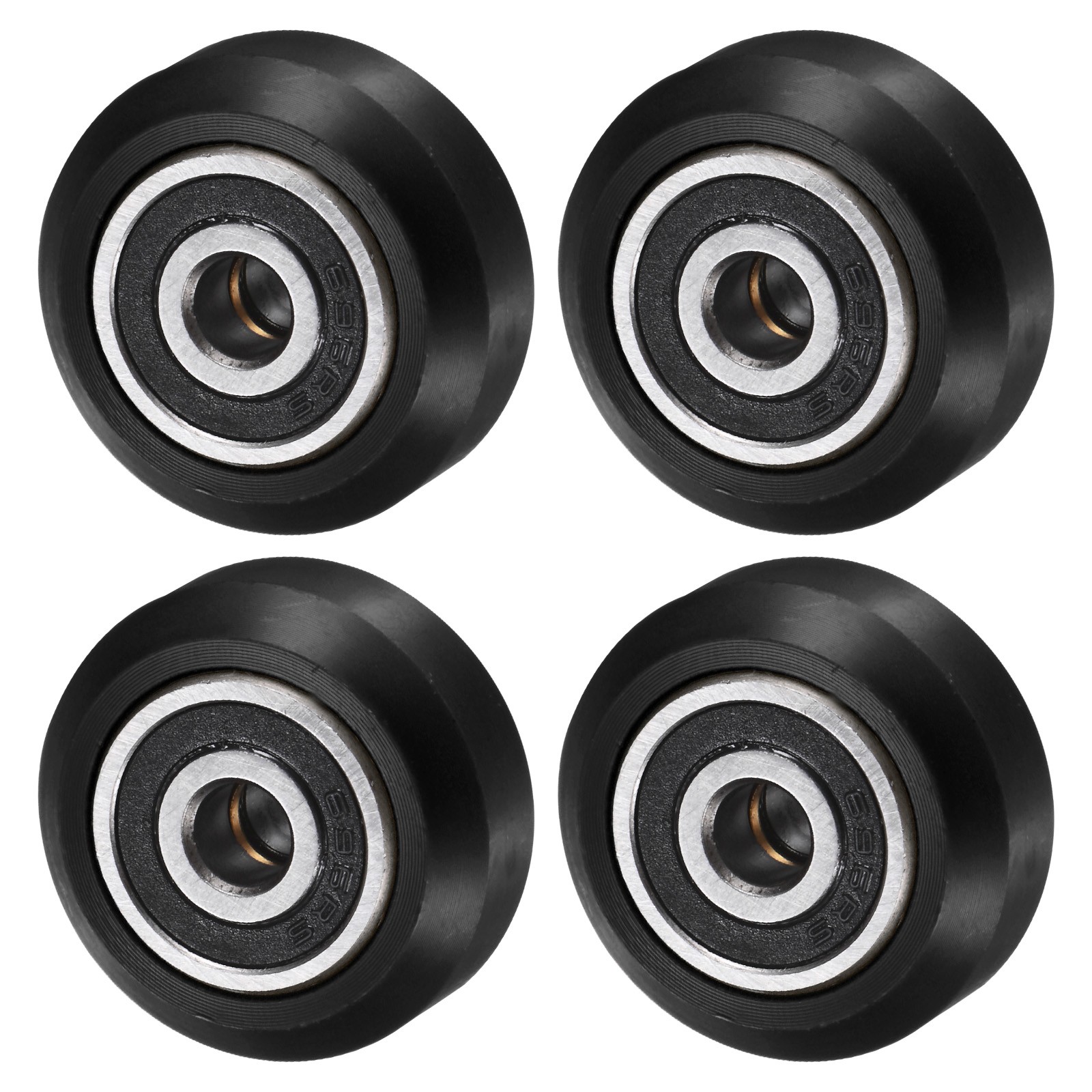 4Pcs 3D Printer Rollers V Slot 0.94" POM Pulley Wheel 625RS for 3D Printer Black