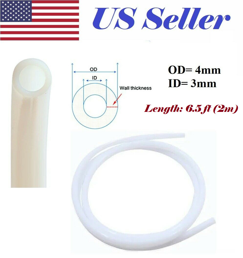 2M PTFE Teflon Tubing for Bowden Tube 3mm ID 4mm OD 3mm 3D printer Extruder