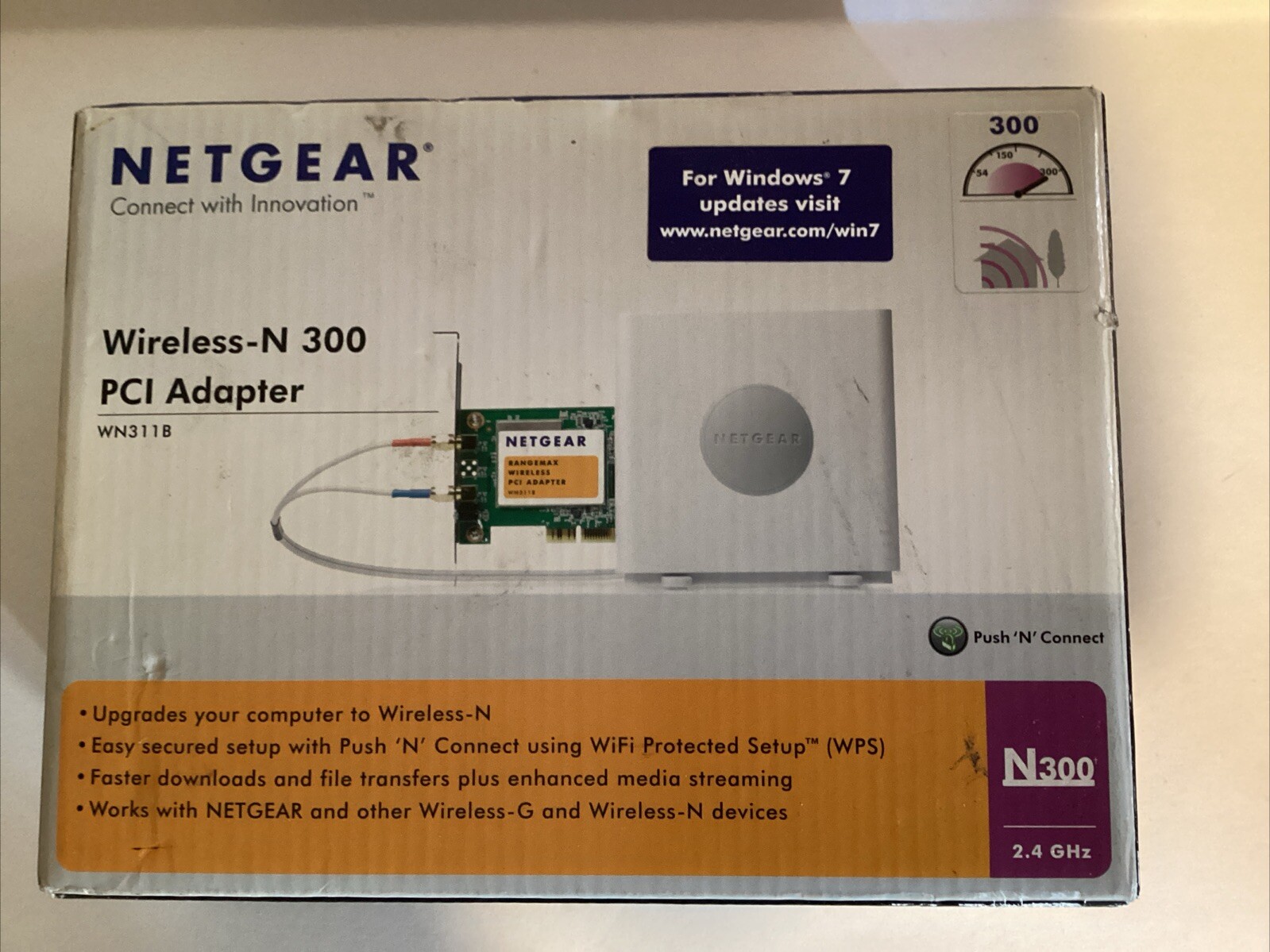 Netgear Wireless - N 300 PCI Adapter New 2.4 GH WN311B