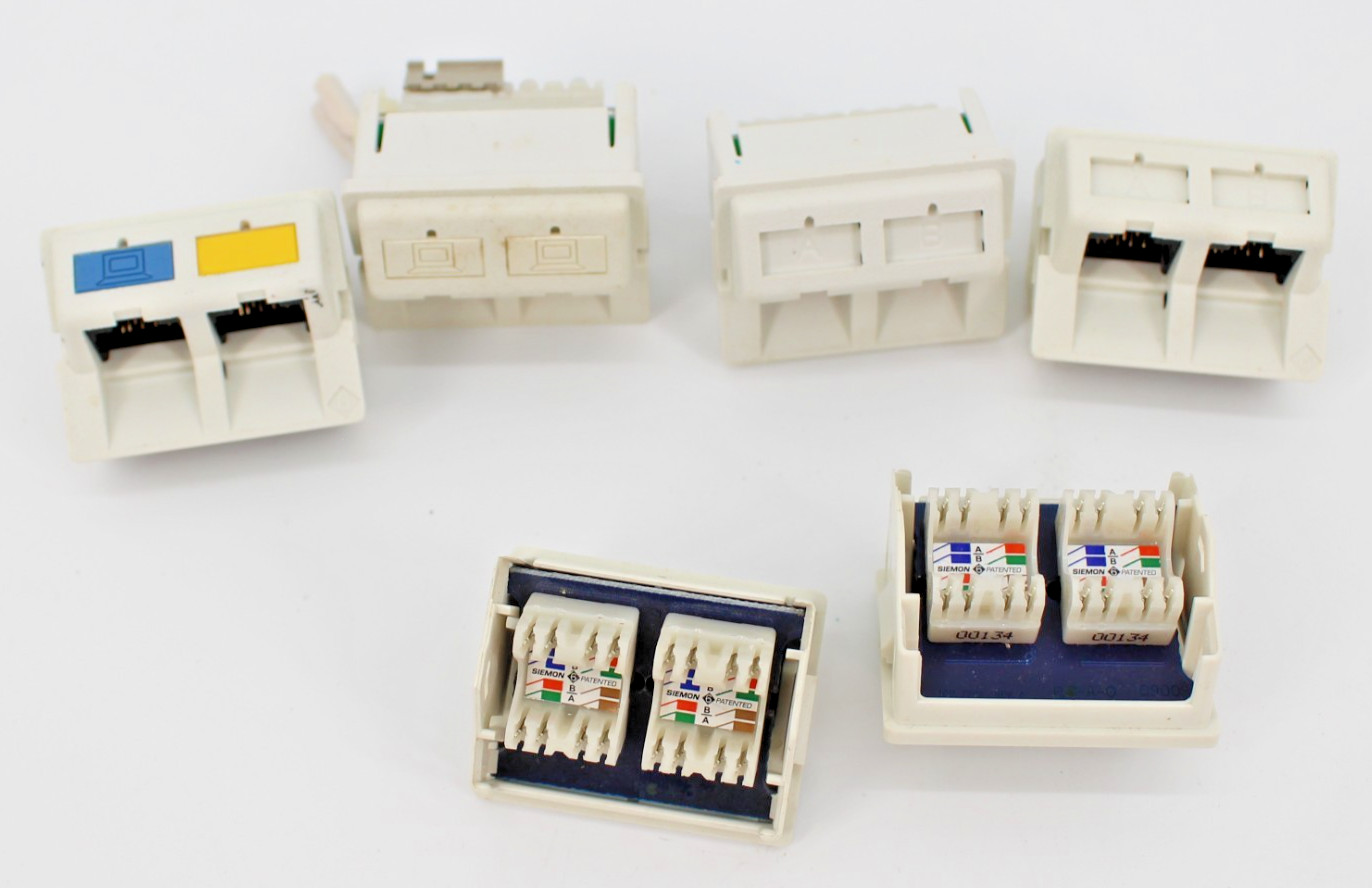 Lot 6 Siemon CT Cat 6 Outlet Dual RJ45 UTP CT-C6-C6-02 White 2-Port 70041623342