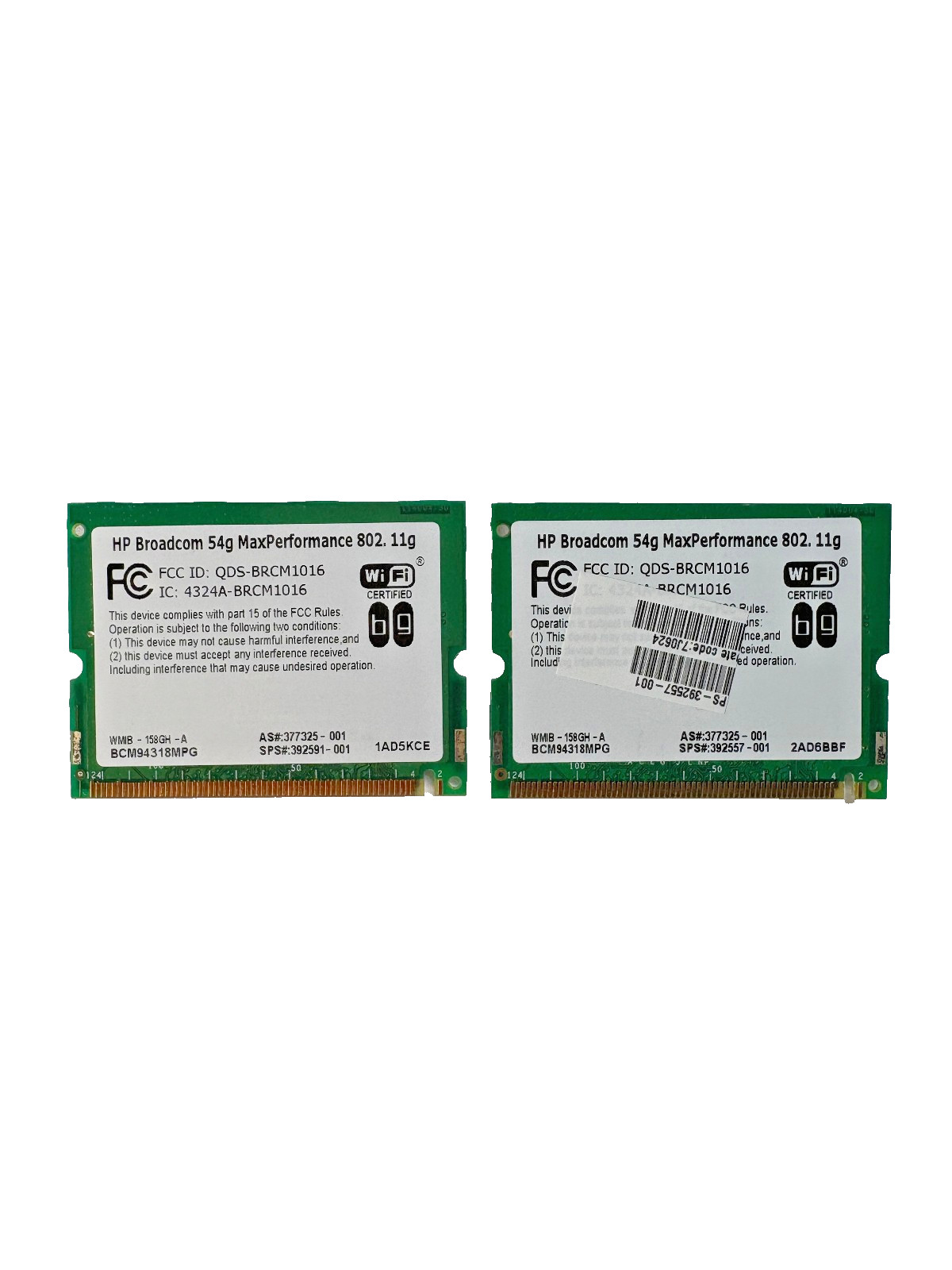 HP Broadcom 54g MaxPerformance 802.11g - Model# BCM94318MPG - HP Part#394462-001