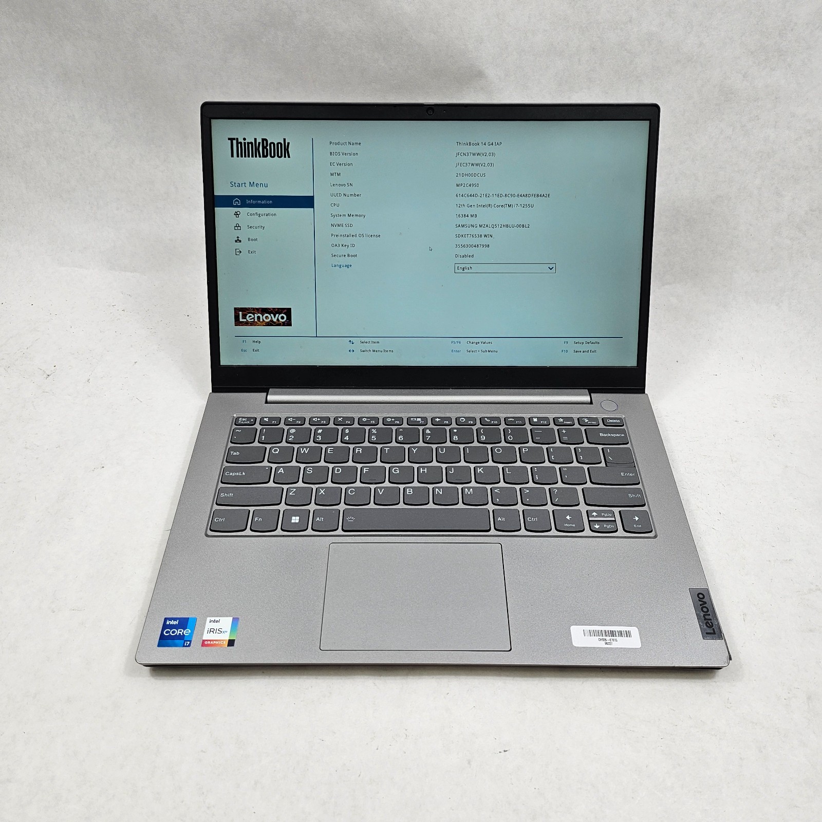 Lenovo ThinkBook 14 G4 IAP 14" Core i7-1255U 1.7GHz 16GB RAM 512GB SSD *Read