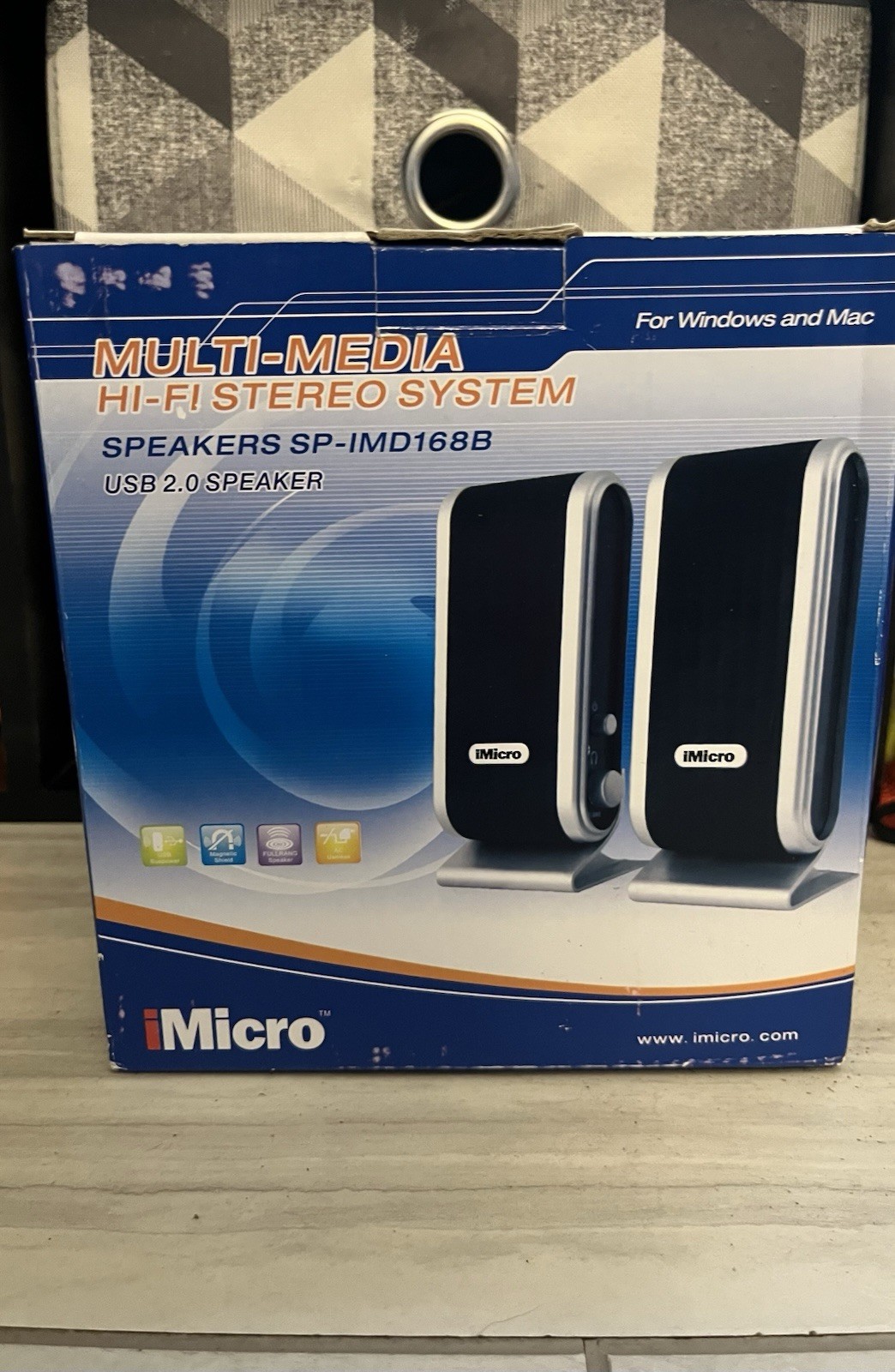 iMicro Multi-Media Hi-Fi Stereo System Speakers SP-IMD168B