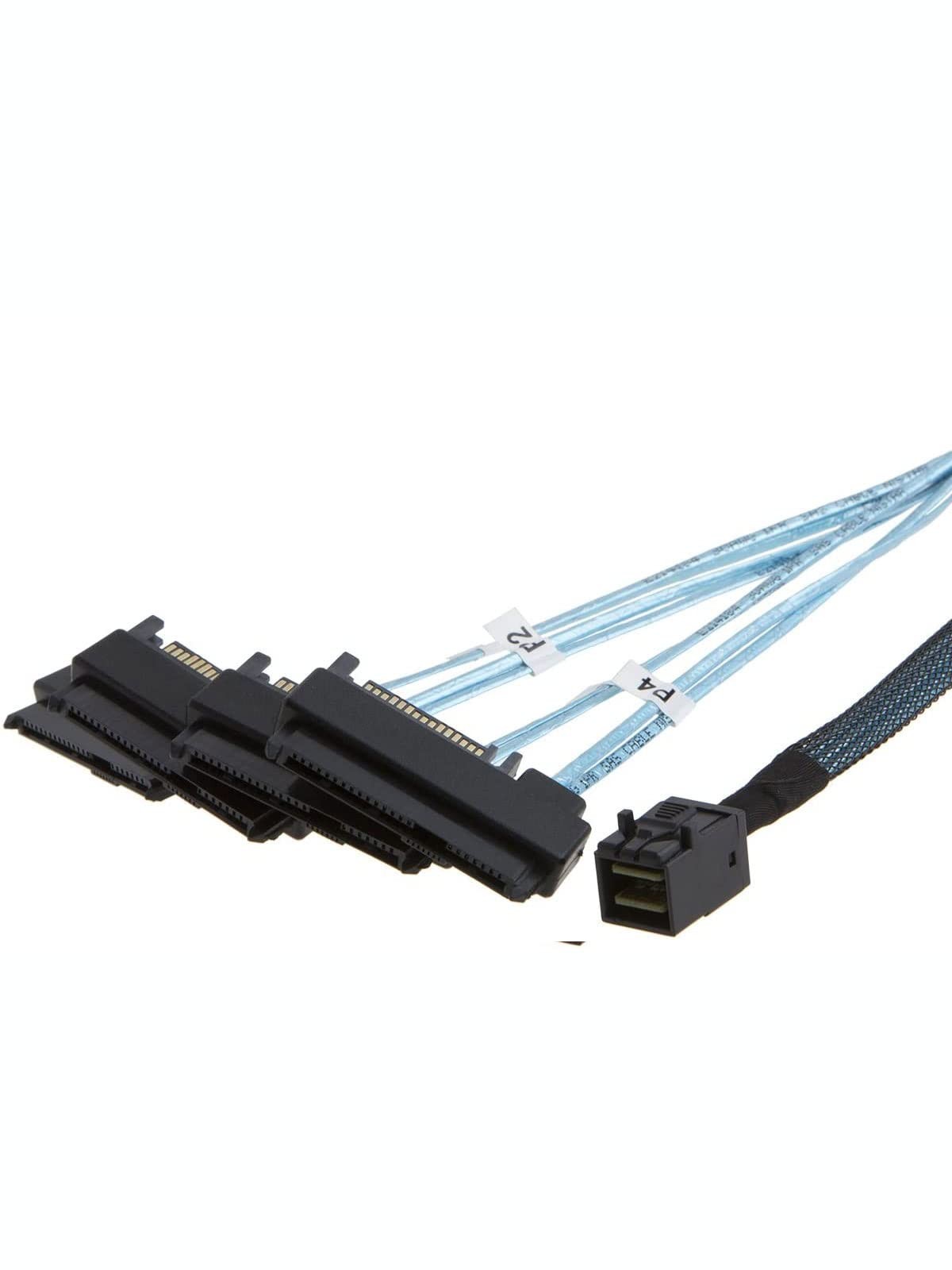 CableCreation Internal Mini SAS SFF-8643 to (4) 29pin SFF-8482 connectors with S