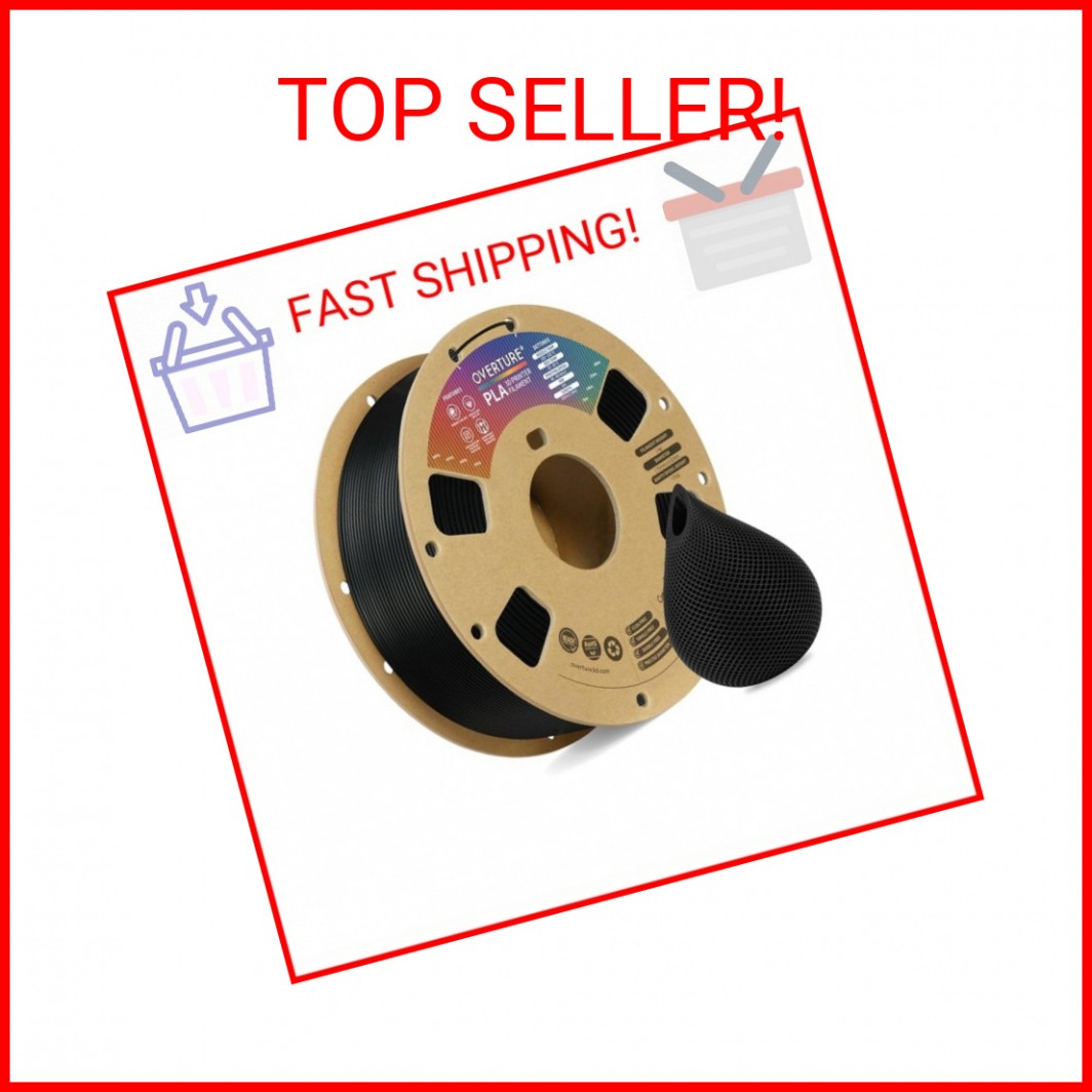 OVERTURE PLA Filament 1.75mm, Neatly Wound 3D Printer Filament 1kg Spool (2.2lbs