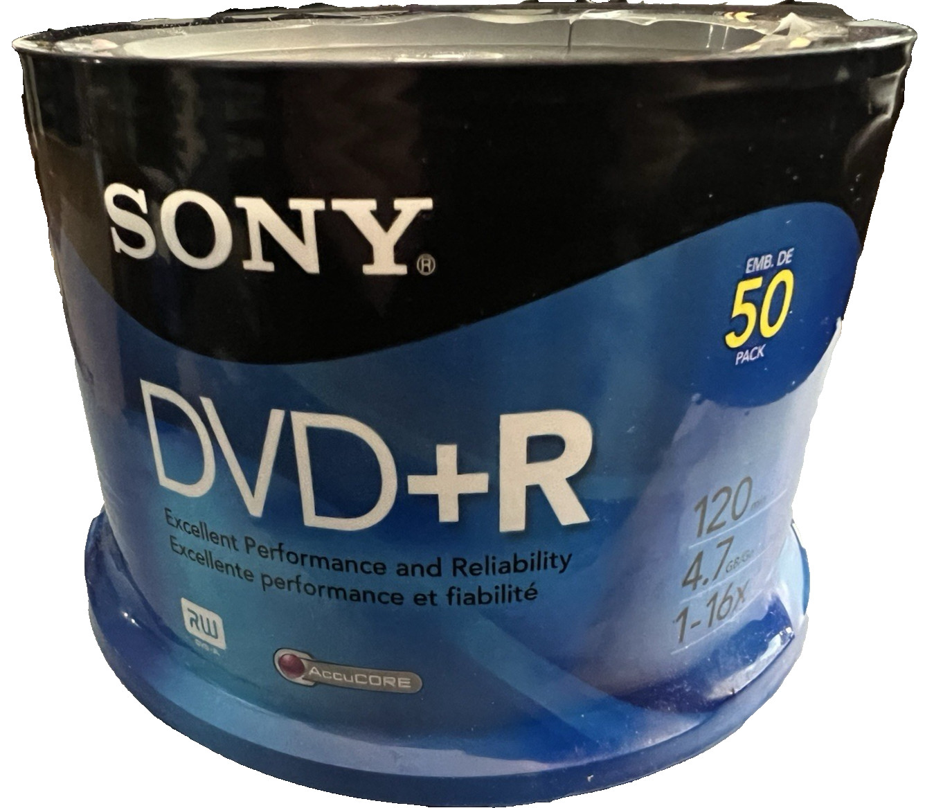 2 x Sony DVD+R 50-Pack (100 Discs) Spindle Blank Media 4.7GB 120 min 16x Sealed