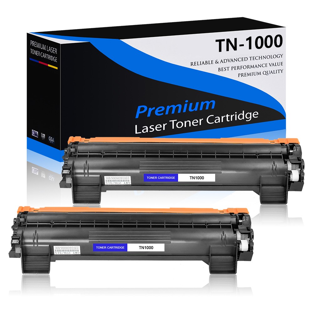 2Pack Black TN1000 Toner Cartridge For Brother DCP1510 DCP1510R DCP1512 DCP1512R