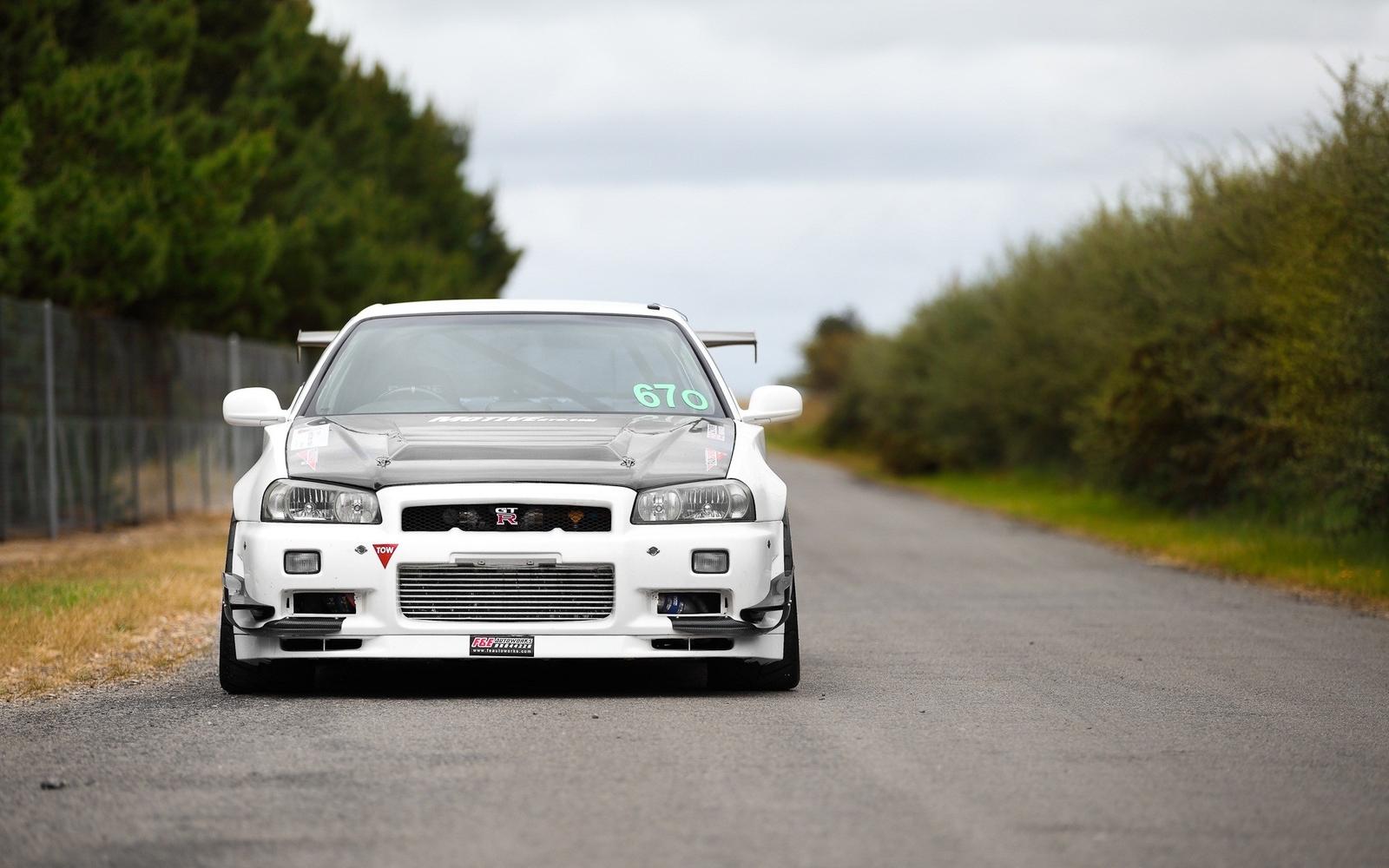 Cars nissan tuning skyline time attack Desk Mat Stitched