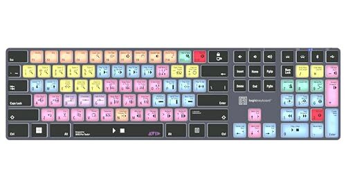 Logickeyboard TITAN Wireless Backlit Keyboard for Avid Pro Tools, US Windows