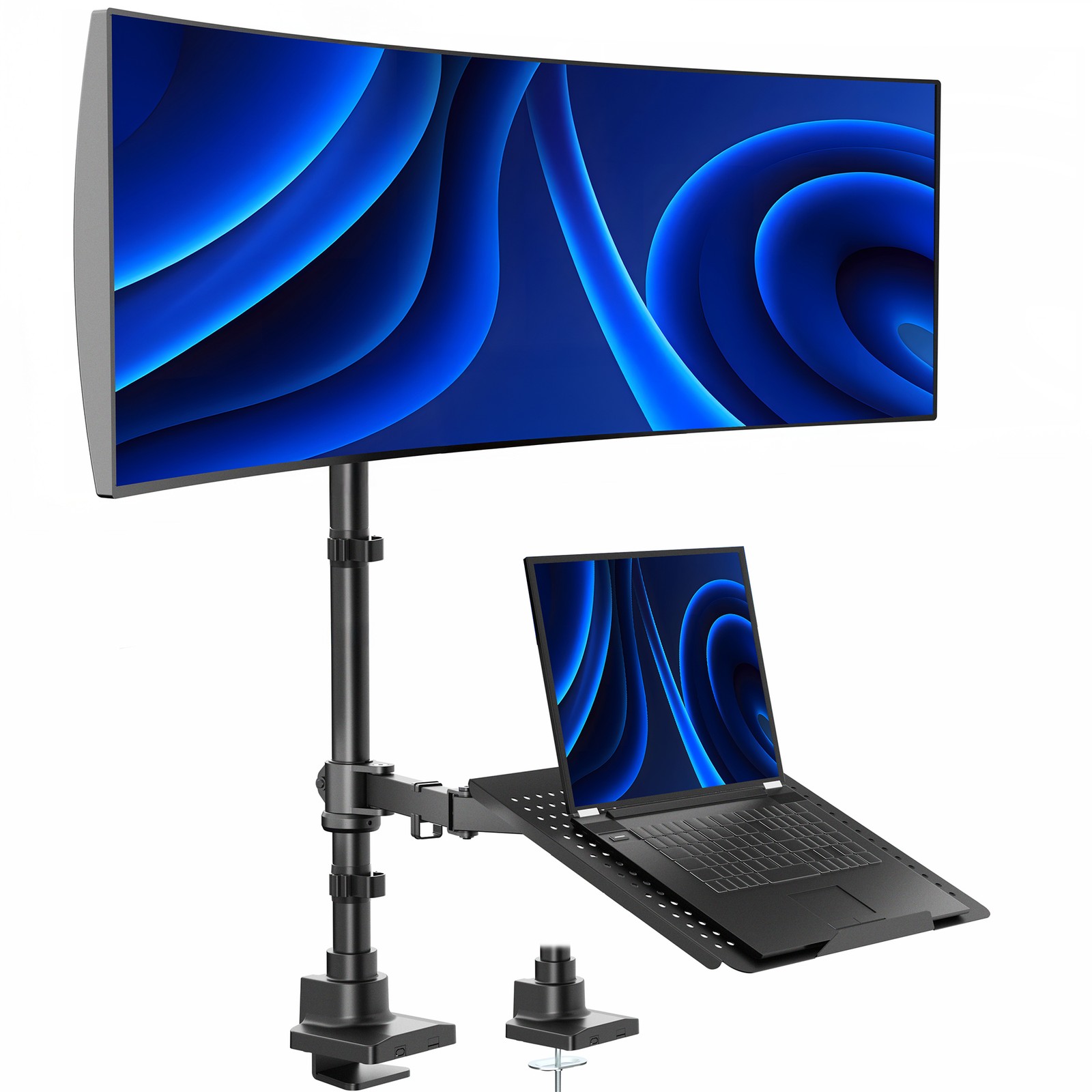 VIVO Single Ultrawide Monitor and Laptop Extra Tall Desk Mount, Up to 49" Screen