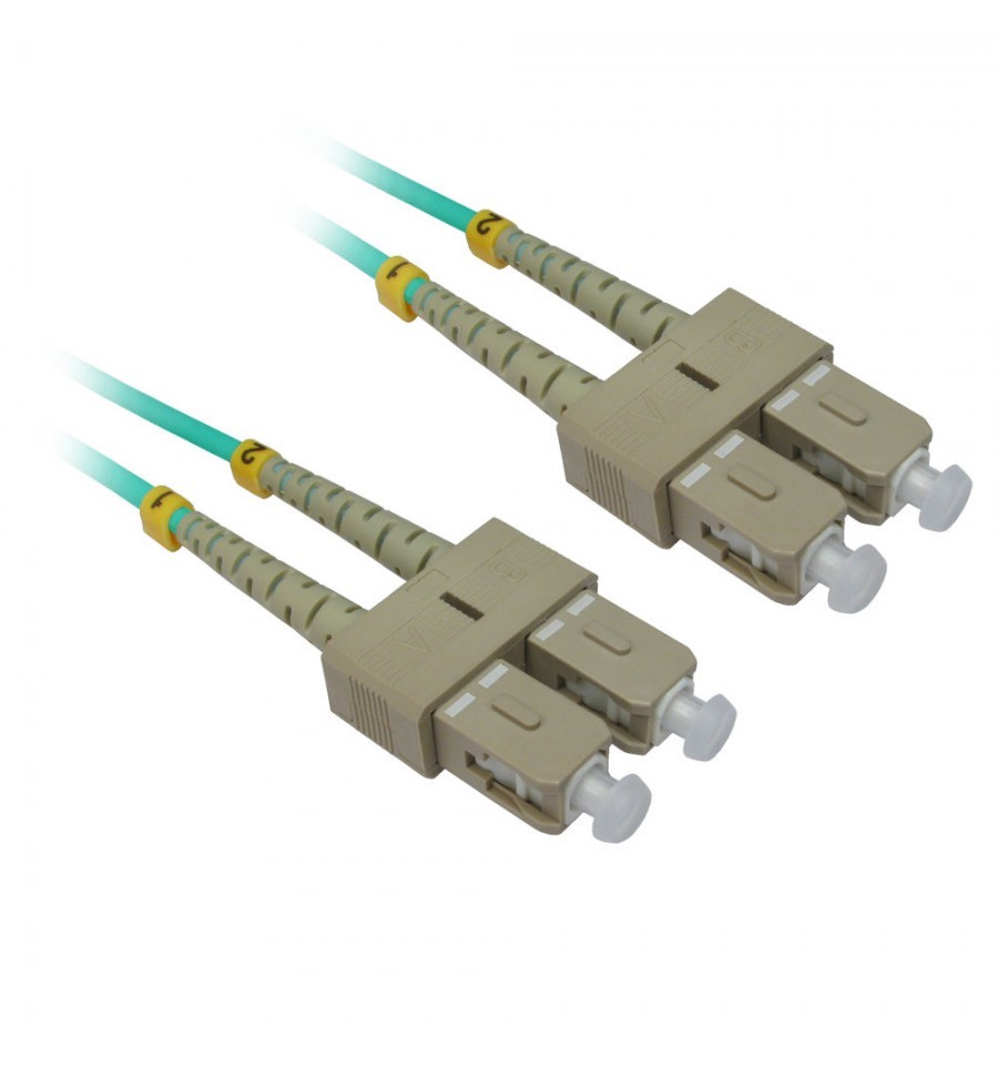 15 PACK LOT 2m SC-SC Duplex 50/125 OM3 Multimode 10GB Fiber Patch Cable Aqua 6FT