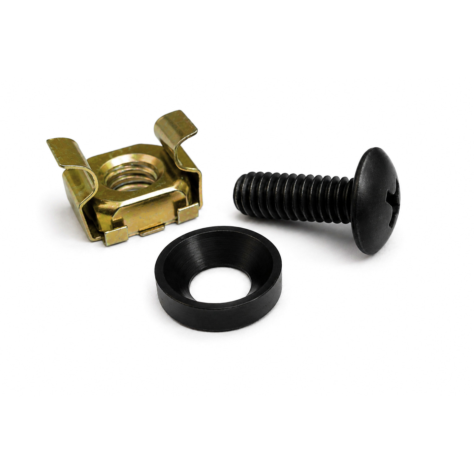 100 Pack Lot - M6 Cage Nuts with 12-24 Rack Screws & Washers Square Clips Server