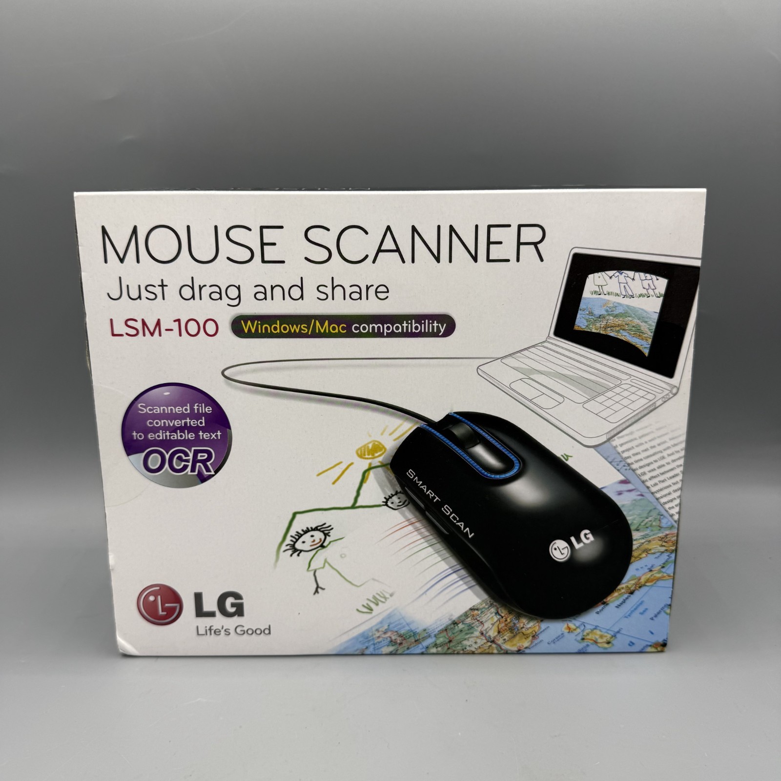 NEW LG Smart Scan LSM-100 Mouse Scanner Black Windows Mac Compatible USB