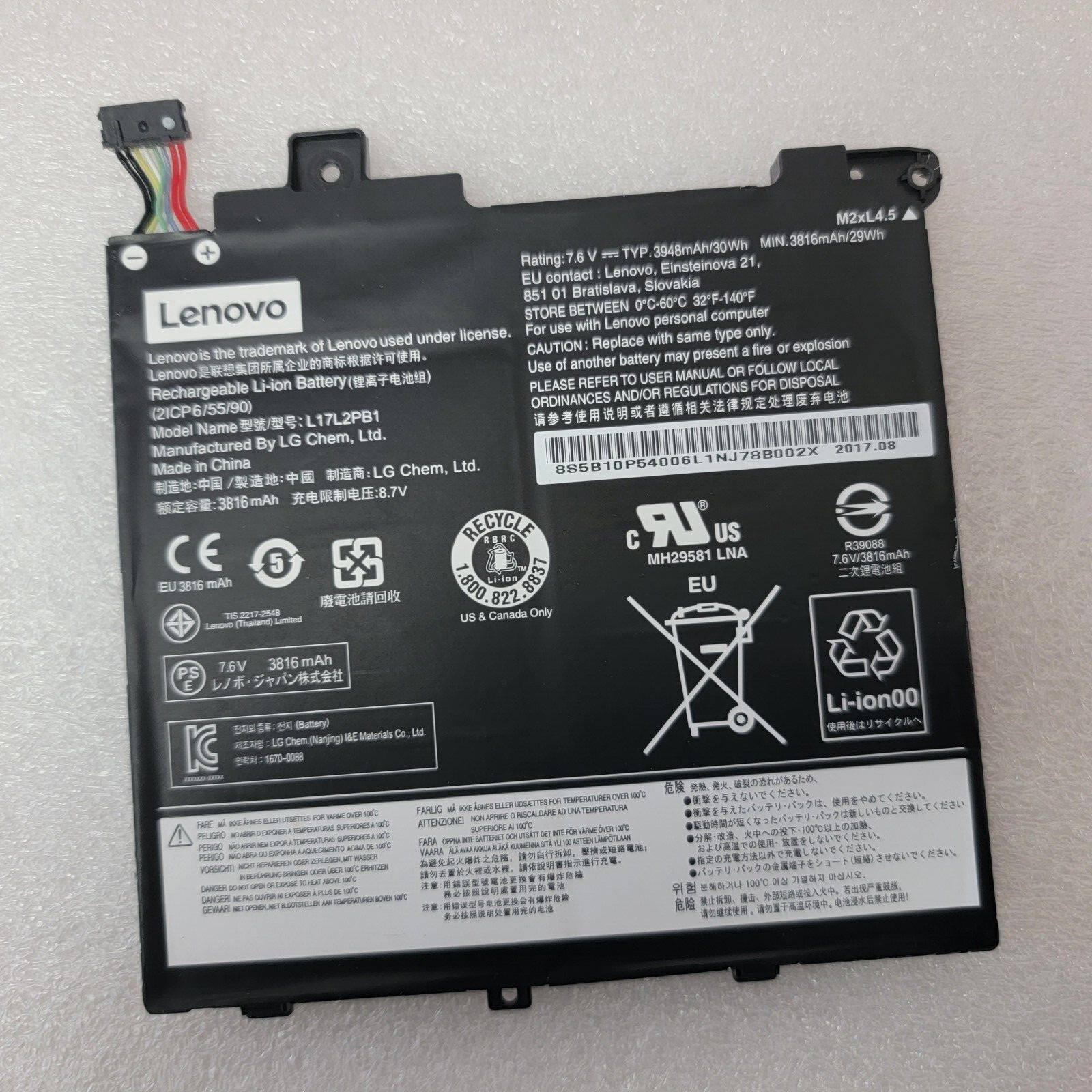 New Genuine L17C2PB1 L17C2PB2 L17L2PB1 Battery For Lenovo V330-14IKB V330-14ARR