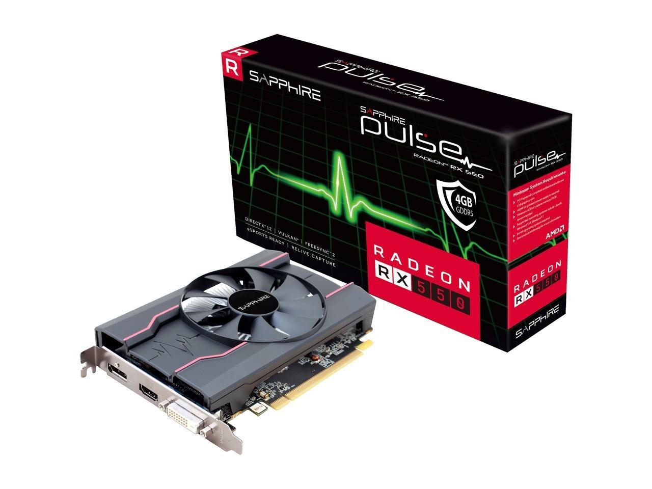 SAPPHIRE Radeon RX 550 4GB GDDR5 DirectX 12 128-Bit  100414P4GL Video Card