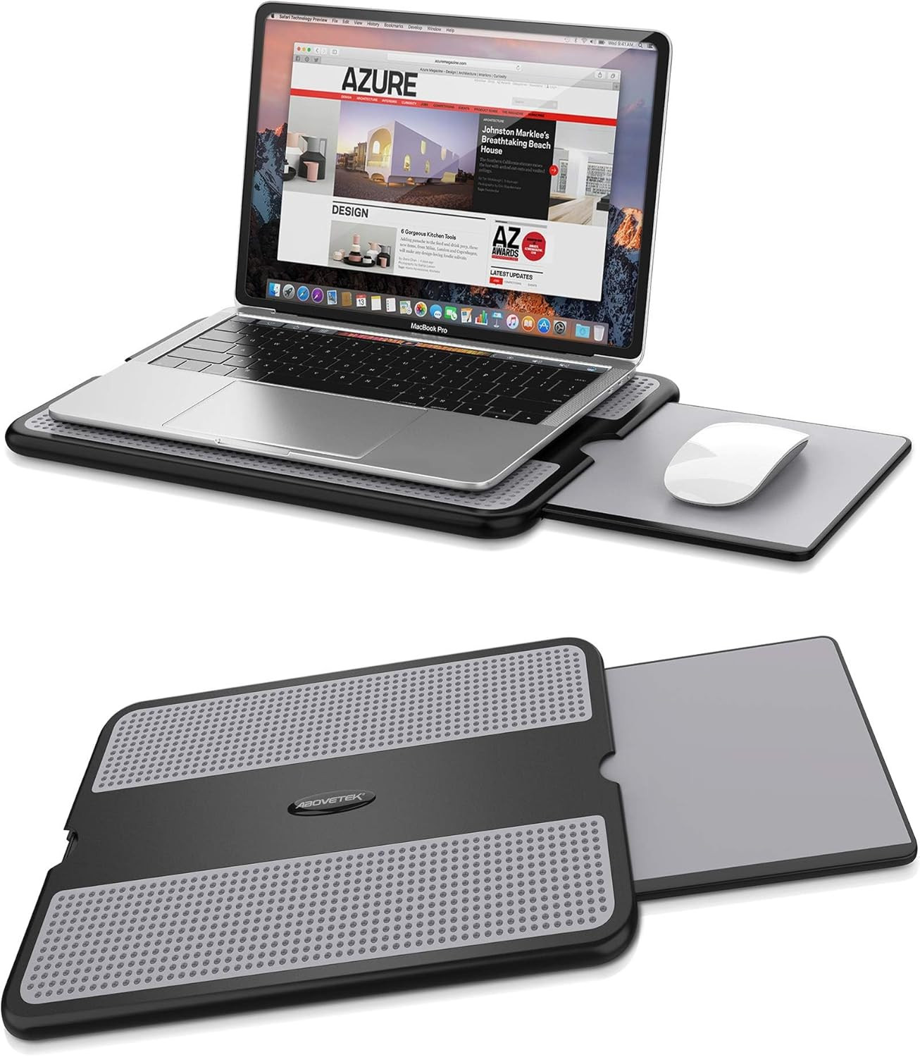 Portable Laptop Lap Desk with Retractable Mouse Pad Tray Non Slip Work Table