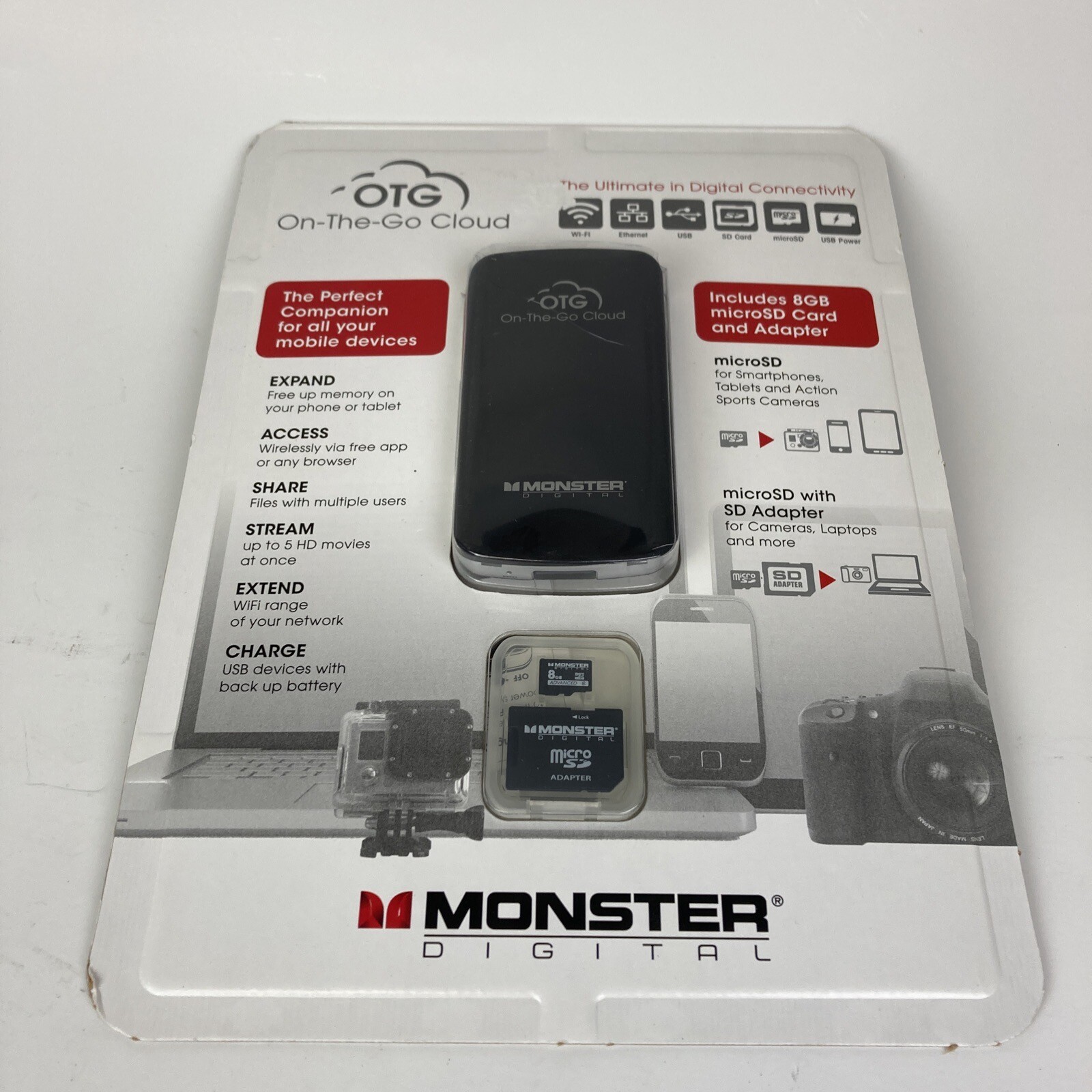 Monster Digital OTG Digital Connectivity NEW Sealed 8GB Card Incuded