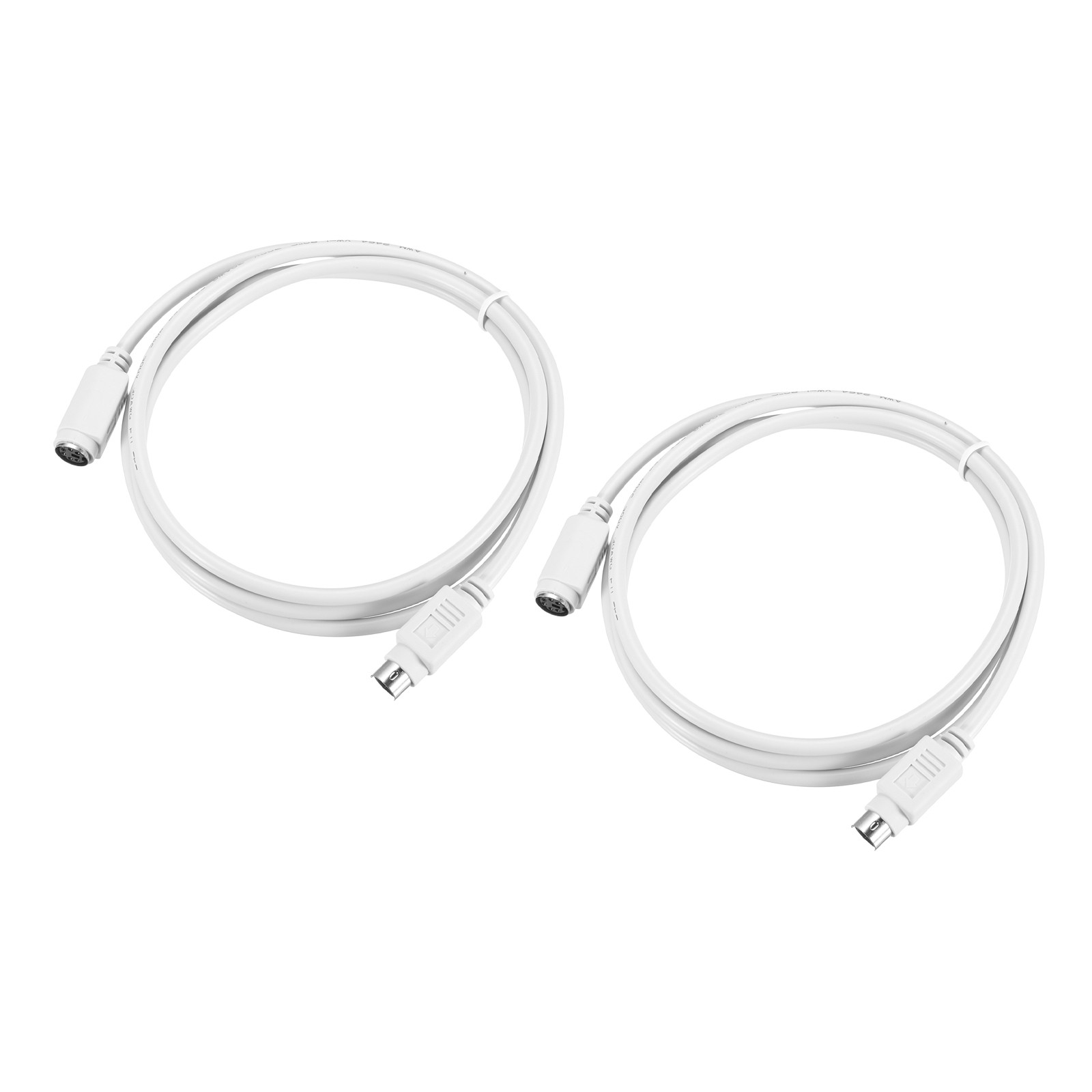 2 x PS/2 Mouse and Keyboard Extension Cable 6P 4.26 Feet Male to Female,White