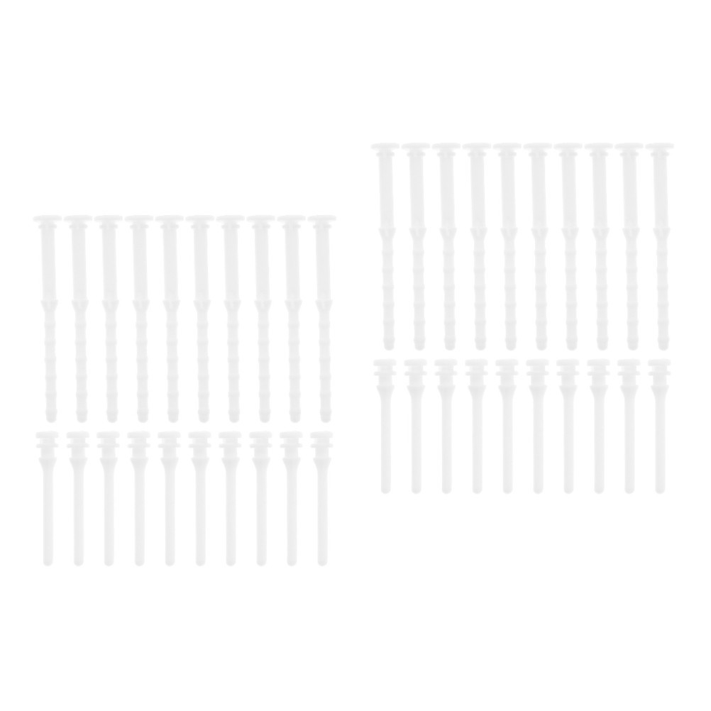 40Pcs Computer Case Fan Screws Soft Silicone Rubber White Shock Absorption Pins