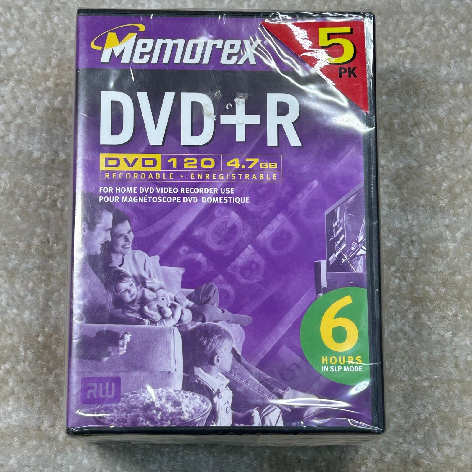 Memorex DVD+R 5 Pack 4.7GB 120min Recordable DVD Video Discs Sealed SLP 6Hr