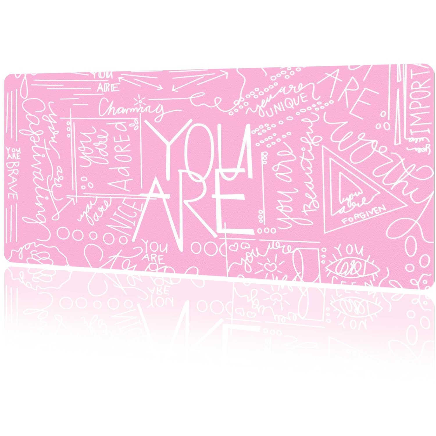 Cute Pink Desk Mat XXL Gaming Mouse Pad Keyboard Desktop Writing 31.5x15.7