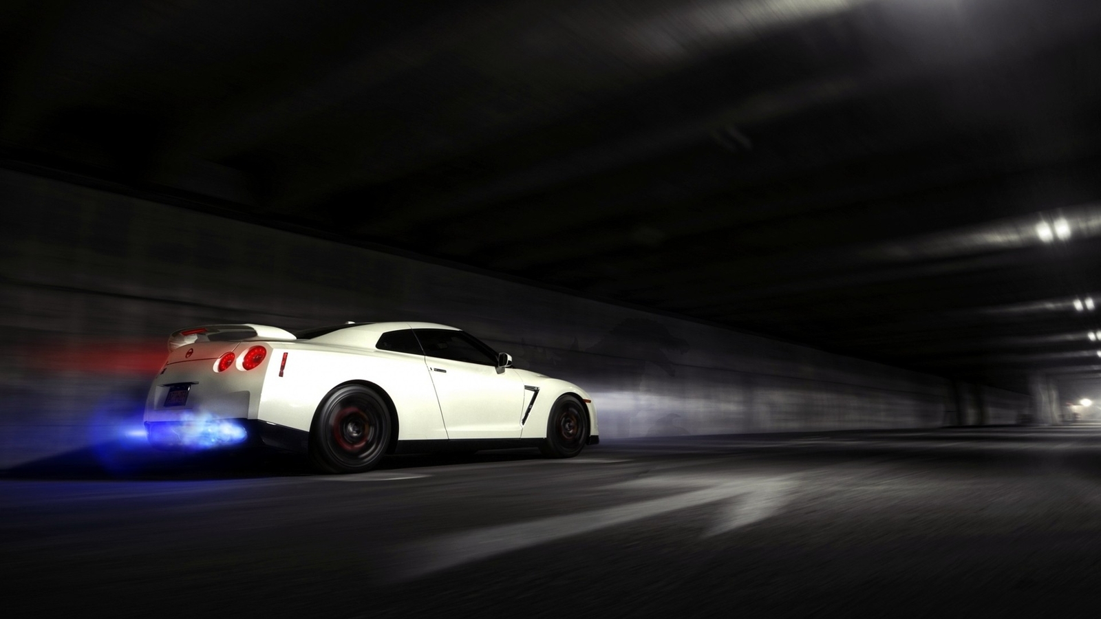 Cars nissan skyline gtr backfire Desk Mat Stitched