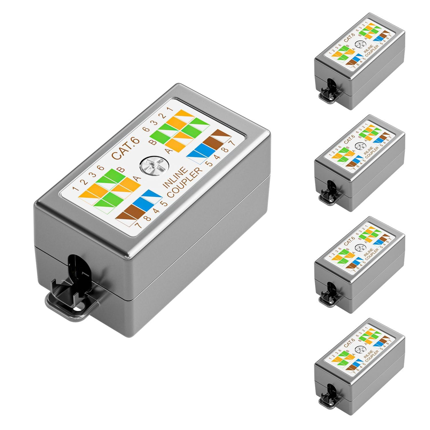 Cat 6 Junction Box 5 Pack Cat5E Splice Connector Shielded, Punch down Type