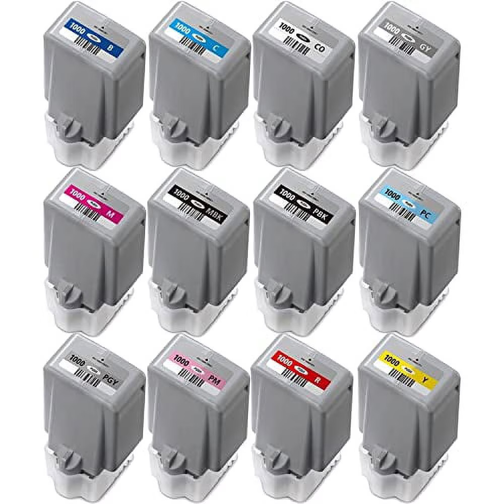 PFI-1000 Pigment Ink Cartridges, 12-Color Set for Canon imagePROGRAF PRO-1000