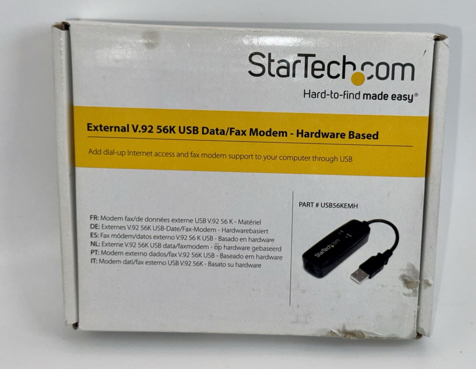 StarTech.com External DialUp V.92 56K Data/Fax Modem | USB56KEMH2 | USB 2.0 | PC