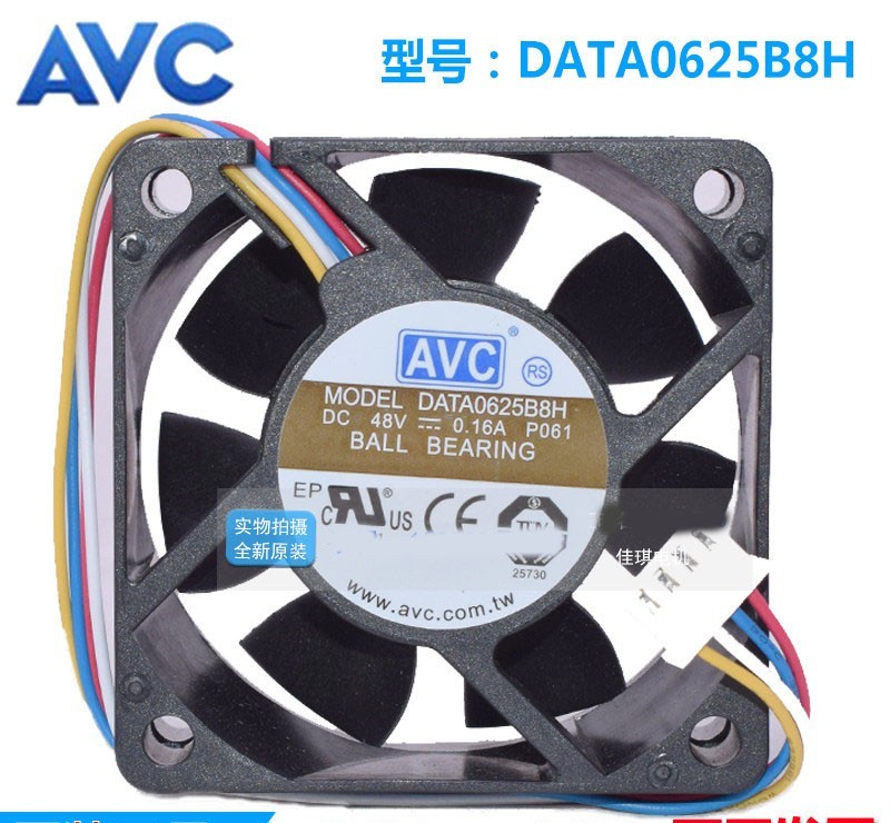 1PCS AVC DATA0625B8H 6025 DC 48V 0.16A Inverter Server Fan
