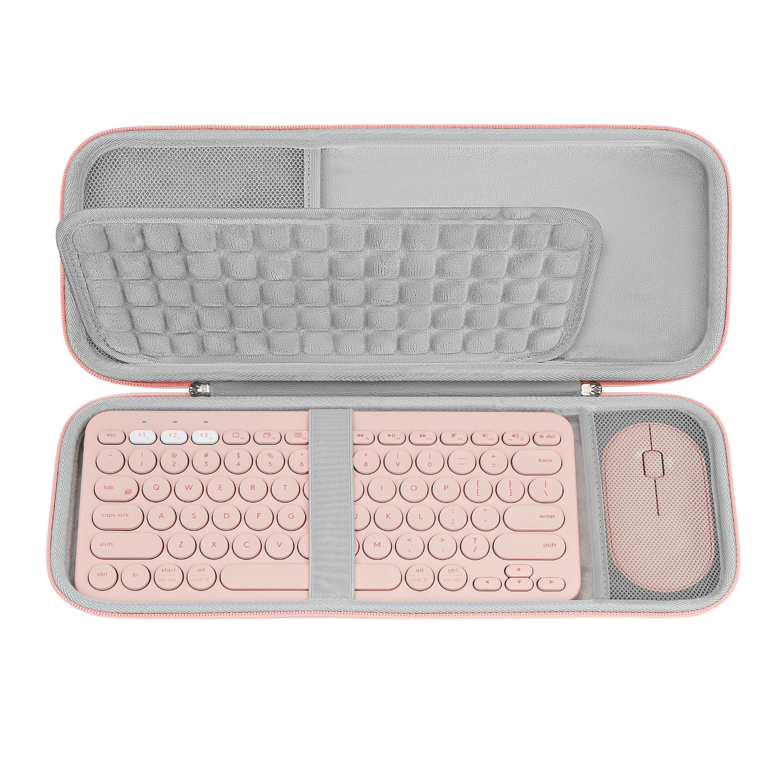 Geekria Hard Case Compatible with Logitech K380 Keyboard and Mouse Combo (Pink)