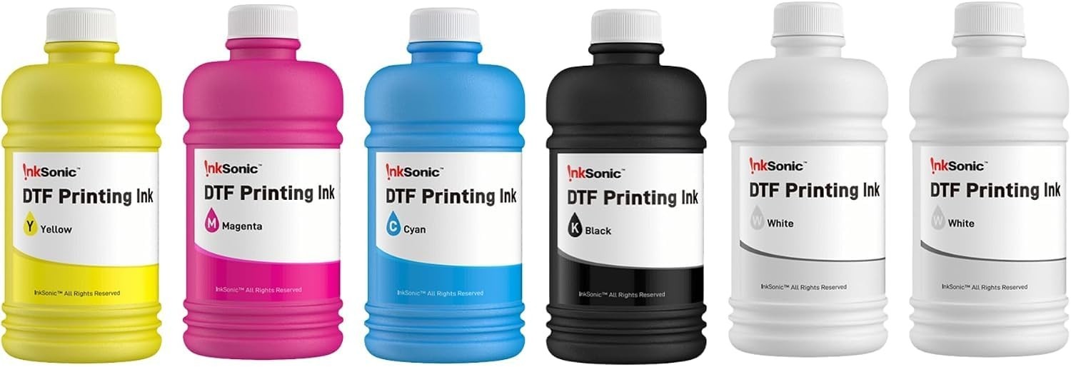 InkSonic 1500ML DTF Ink, Compatible with L1800 R1390 L805 XP600 I1600, CMYKWW