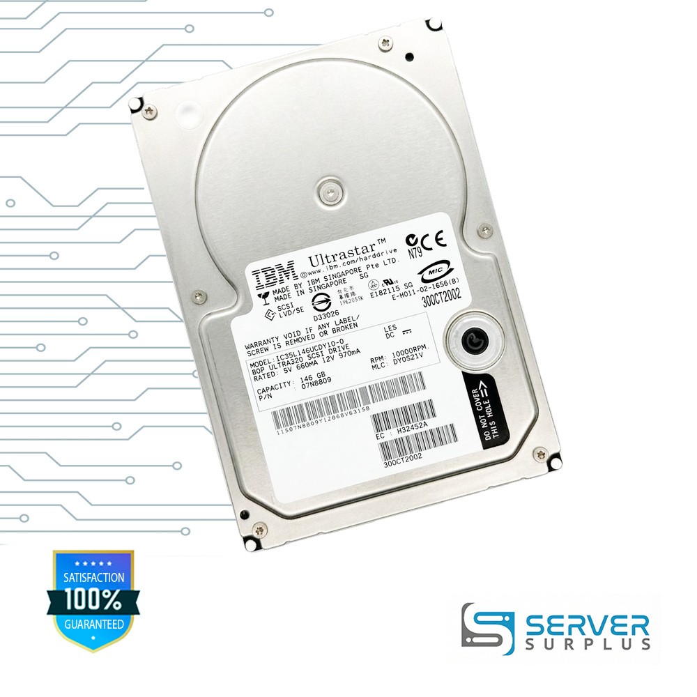 IBM Ultrastar 146GB SCSI 10000 RPM 3.5 in Enterprise HDD | 07N8809