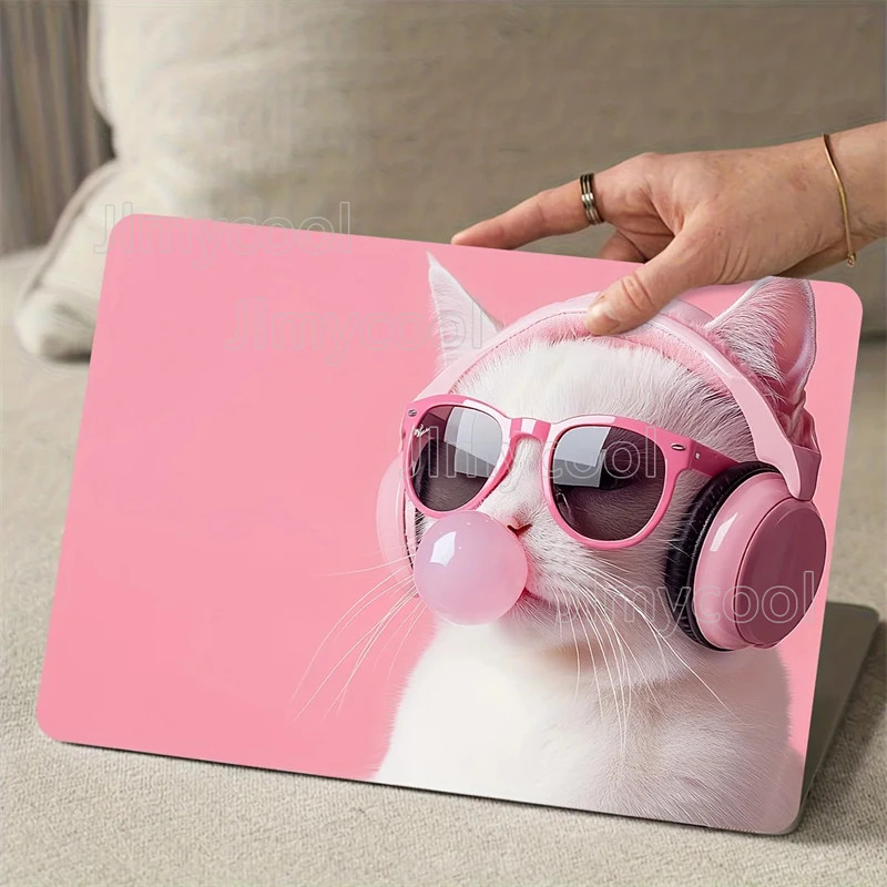 Vinyl Cute Cat Laptop Case Sticker 2pcs Set Scratch Resistant DIY Art Case