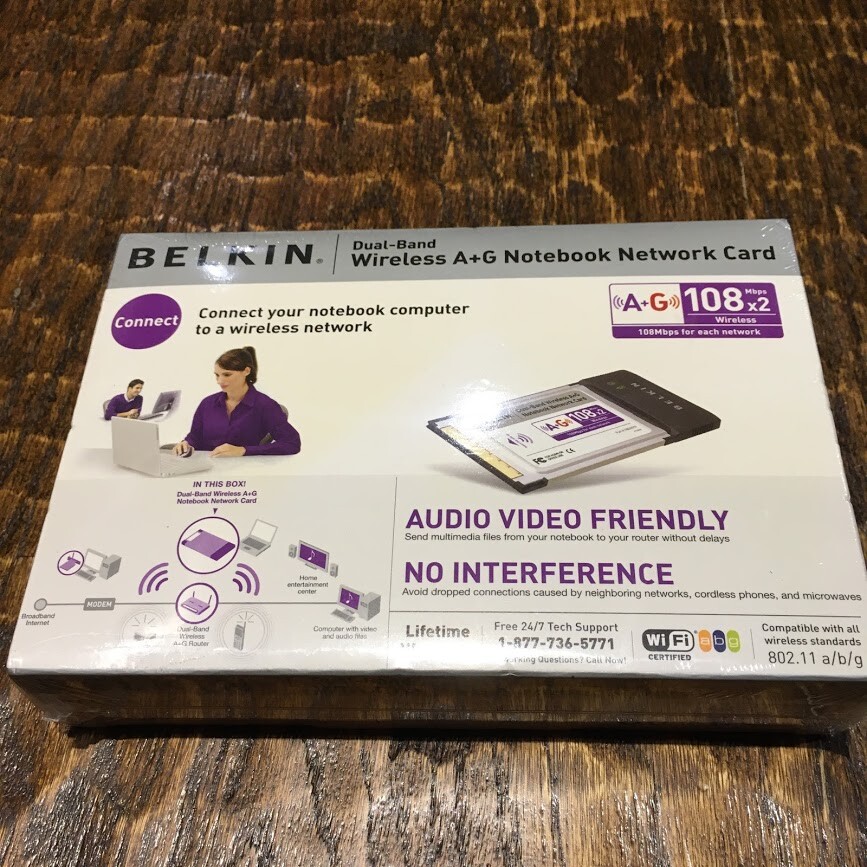 New Belkin Dual-Band Wireless A+G Notebook Network Card Dual