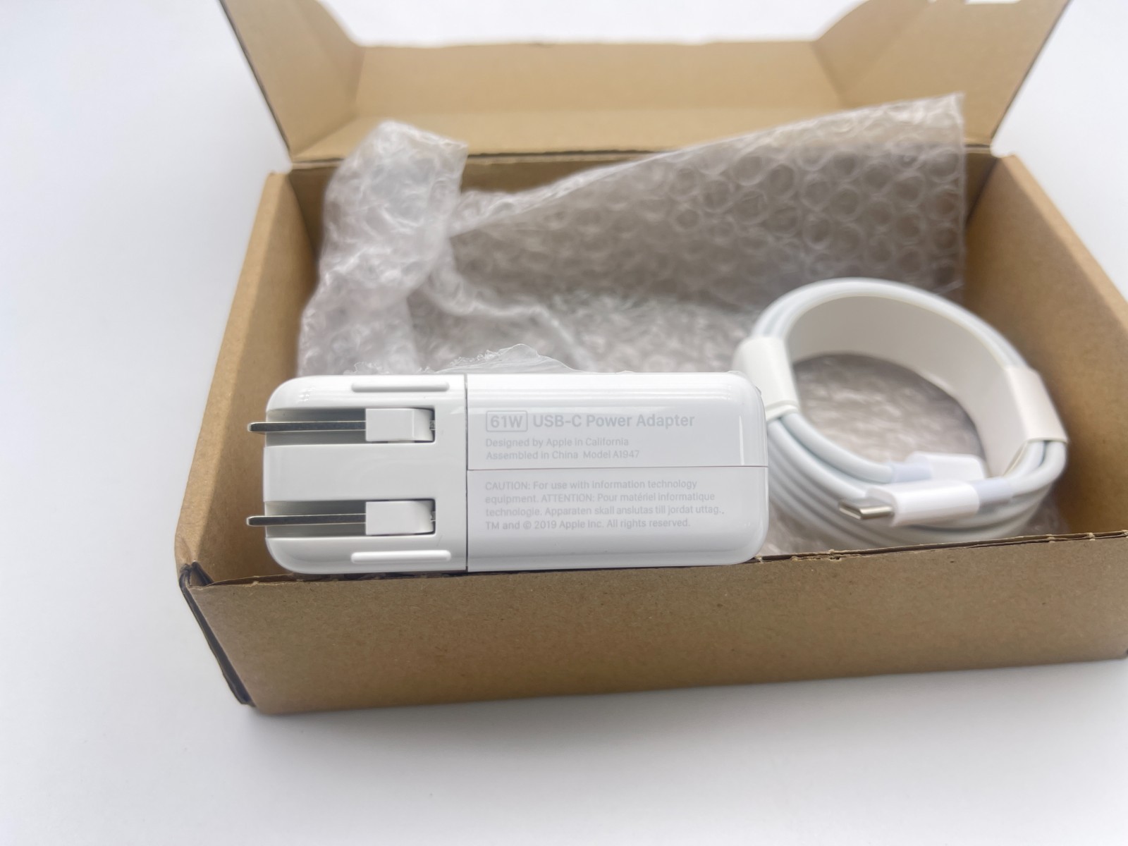 10Pcs OEM 61W USB-C TYPE-C Power Charger Adapter For MacBook Pro 13"15"16"+Cable