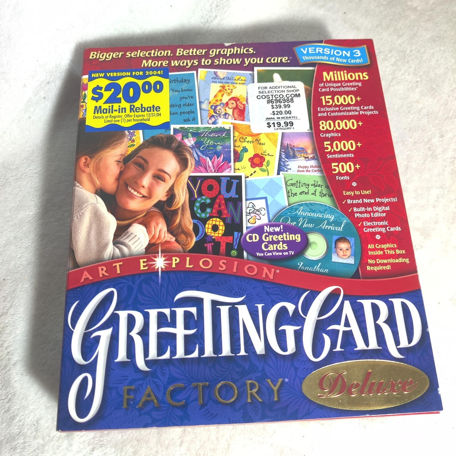 Art Explosion Greeting Card Factory Deluxe Version 3 Windows PC Software NEW