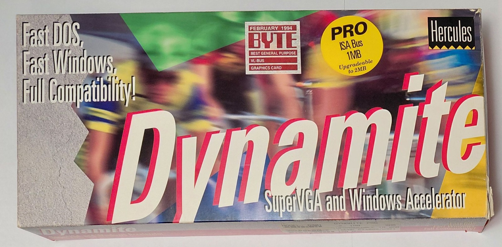 Hercules Dynamite Pro ISA Graphics Card (Tseng ET4000/W32i, 2MB, Retro, 1993, Original Box)