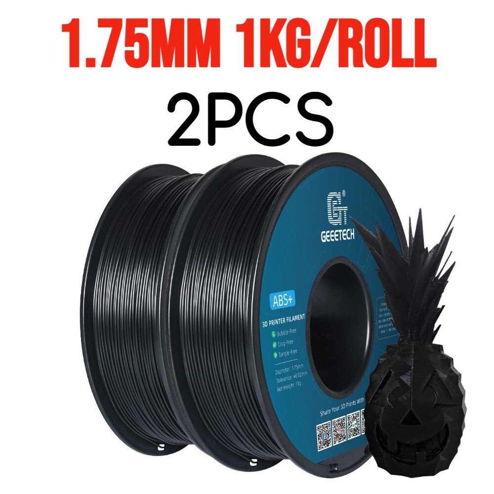 2PCS Geeetech 3D Printer Filament  ABS+ 1.75mm 1kg/roll Black for FDM 3D Printer