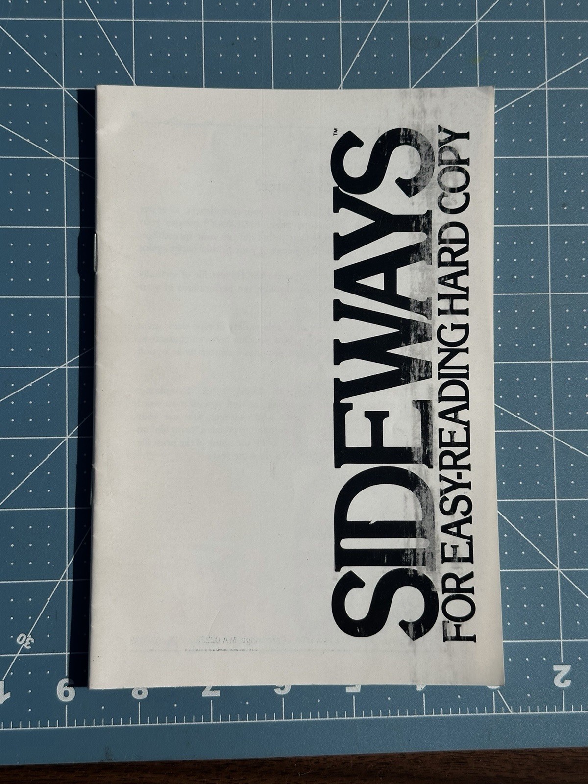 Sideways For Easy-Reading Hard Copy by Funk Software