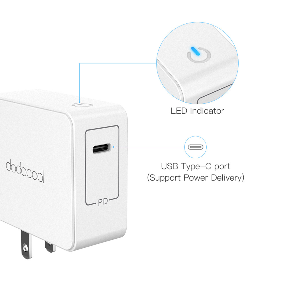 Dodocool 45W USB-C PD Wall Charger Fast Charging Adapter – White | New