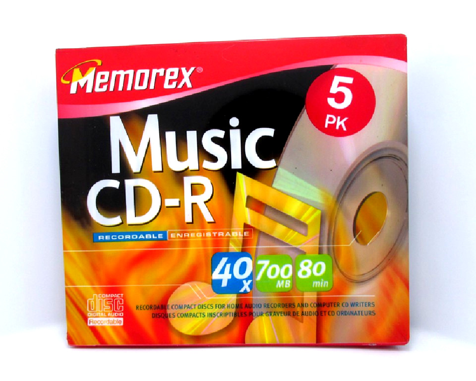 NEW Memorex Music📀CD-R Recordable Compact Discs 5-Pack📀CD Set 40 x 700MB 80min