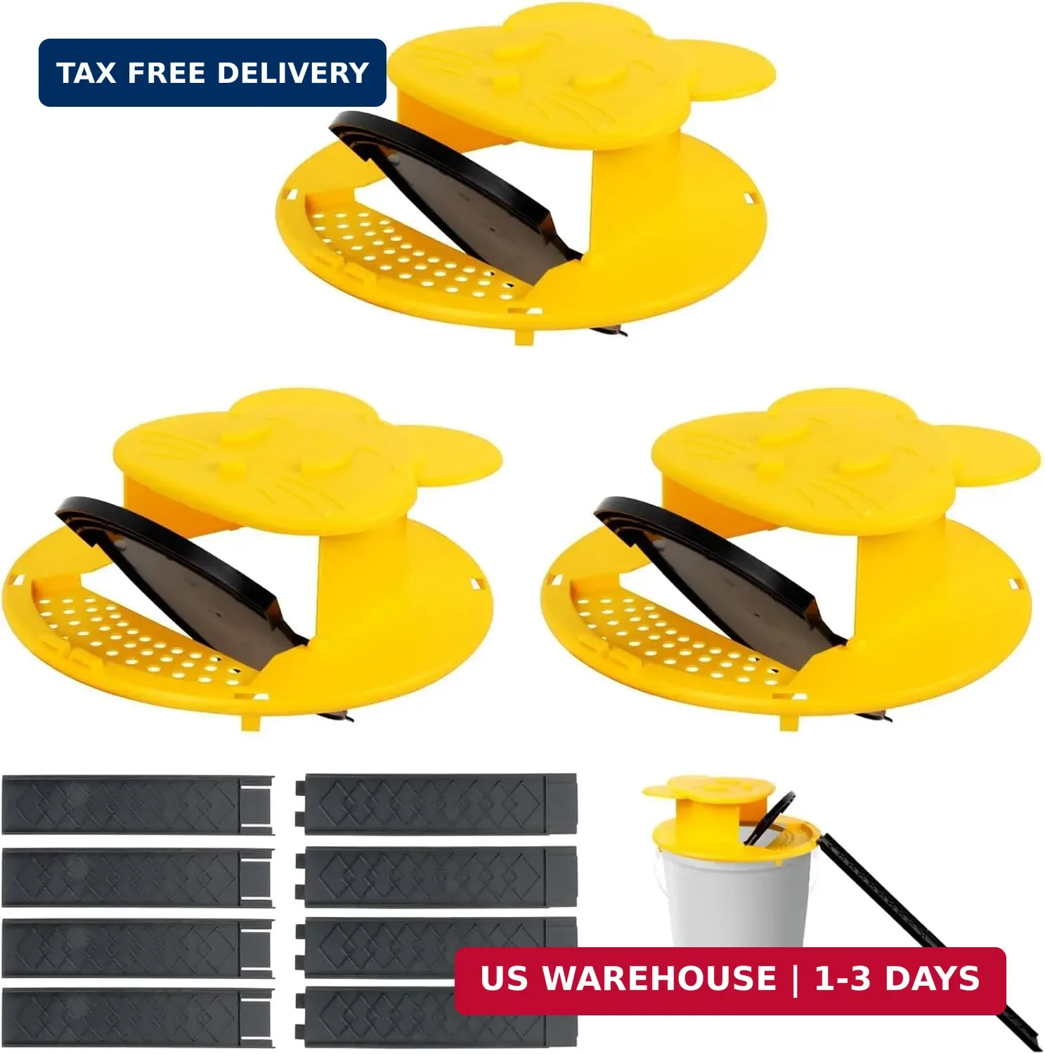 3pc Bucket Mouse Trap - Mouse Traps Indoor for Home